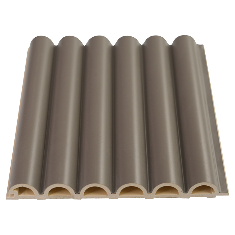 Latitudo 158mm Crassitudo 15mm Grooved Wood Grain PVC WPC Wave Panel